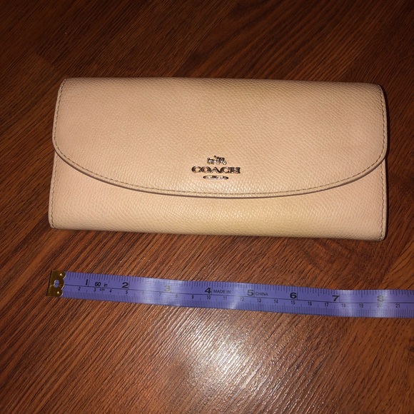 Peach Coach Snap Wallet Signature Tan Interior - Picture 8 of 8